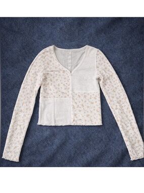Patchwork Floral Thermal Y2K Coquette Baby Tee Long Sleeve American Eagle Medium